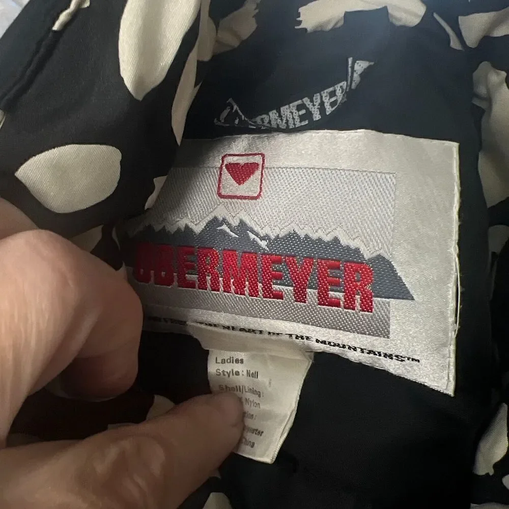 OBERMEYER Nell Jacket Womens 12 Black Puffer Coat Ski Snowboard Bomber Crop